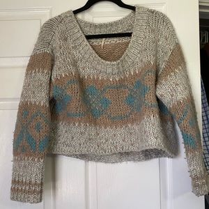 free people cropped off the shoulder sweater